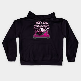 Just A Girl Who Loves DJ'ing, Female DJ Kids Hoodie